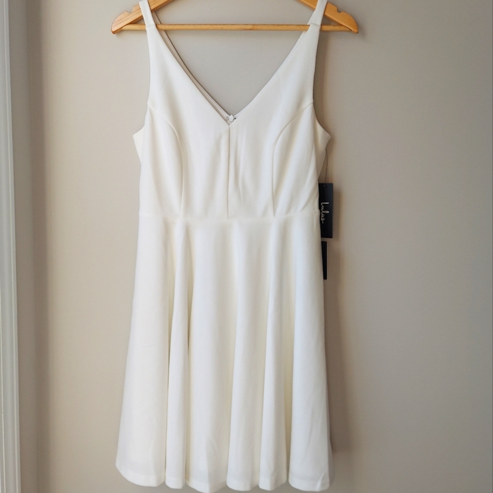 NWT Lulu's Darling Delight White Skater Dress Medium